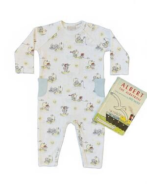 NEW BEAUFORT BONNET boy's rayburn romper in buckhead blue
